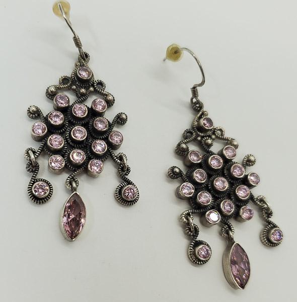 Sterling Silver Pink Tourmaline Earrings (1 of 4)