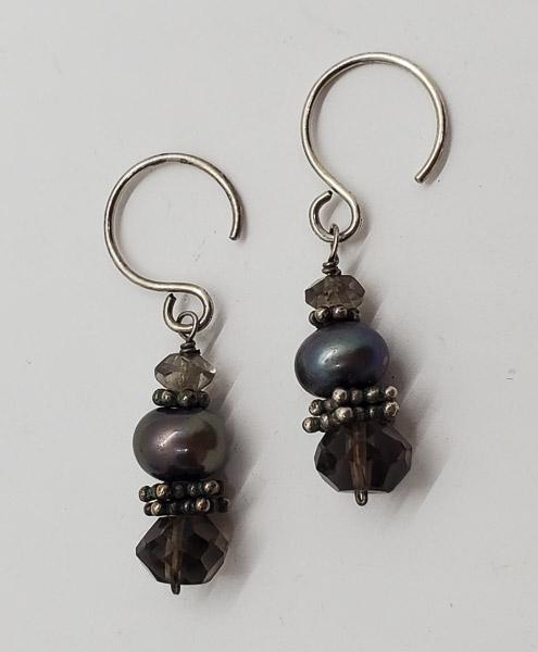 Pearl and Quartz Dangle Earrings: Did not test for silver on these. Have a 34.5mm drop. Shipping Time: Usually 2-5 Business Days Shipping Rates: Shipping rates start at $15 (US Only) for 2-3 Day Priority Mail, contact us for our first