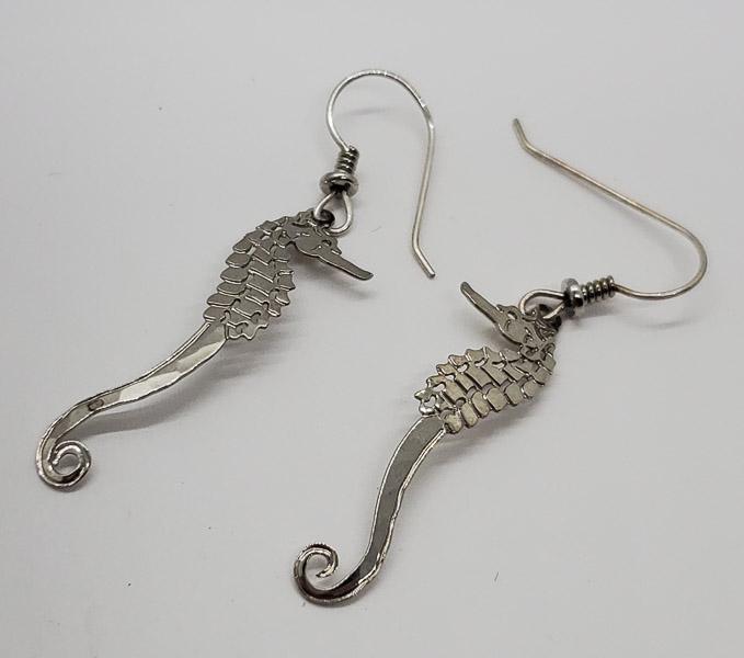 Silver Tone Seahorse Dangle Earrings (1 of 3)