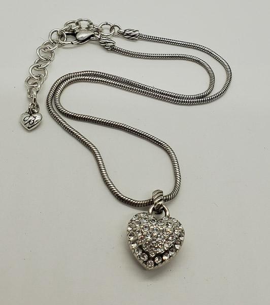 Brighton Rhinestone Heart Necklace: Necklace is 16 to 18 inches adjustable. Shipping Time: Usually 2-5 Business Days Shipping Rates: Shipping rates start at $15 (US Only) for 2-3 Day Priority Mail, contact us for our first-class rates. 