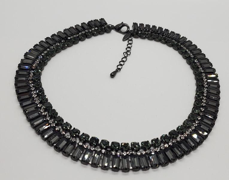 Signed Natasha Large Rhinestone Necklace: Necklace is 17 to 19 inches long. Shipping Time: Usually 2-5 Business Days Shipping Rates: Shipping rates start at $15 (US Only) for 2-3 Day Priority Mail, contact us for our first-class rates. Combin