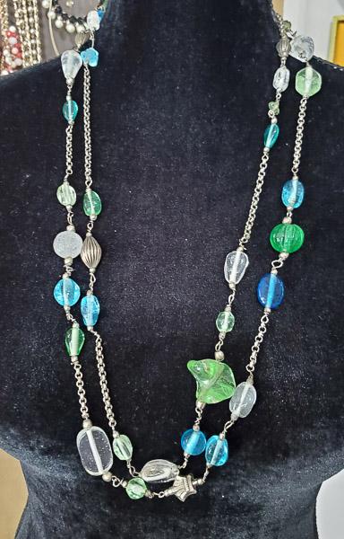 Heavy Vintage Art Glass Layered Necklace (1 of 4)