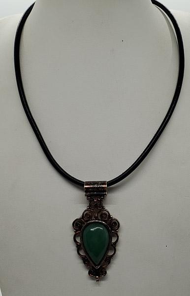 Silver Tone Jade Pendant Necklace: Chain is 16 inches long and pendant has a 60mm drop and is 29mm wide. Shipping Time: Usually 2-5 Business Days Shipping Rates: Shipping rates start at $15 (US Only) for 2-3 Day Priority Mail, contact 