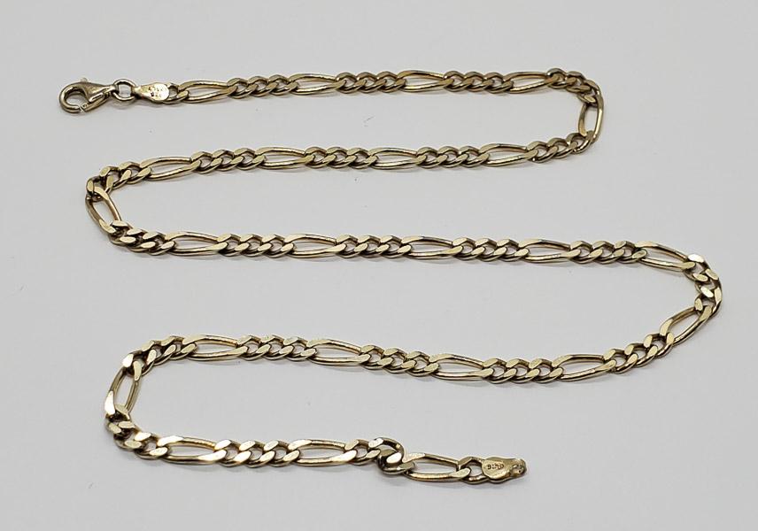 Italy Vermeil Sterling Chain Necklace: Necklace is 20 inches long and 4.2mm wide. Weighs 16.6 grams Shipping Time: Usually 2-5 Business Days Shipping Rates: Shipping rates start at $15 (US Only) for 2-3 Day Priority Mail, contact us for ou