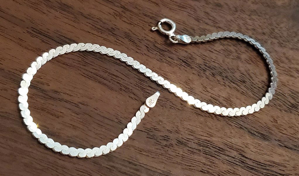 NR Italy Sterling Silver 3mm Bracelet (1 of 3)