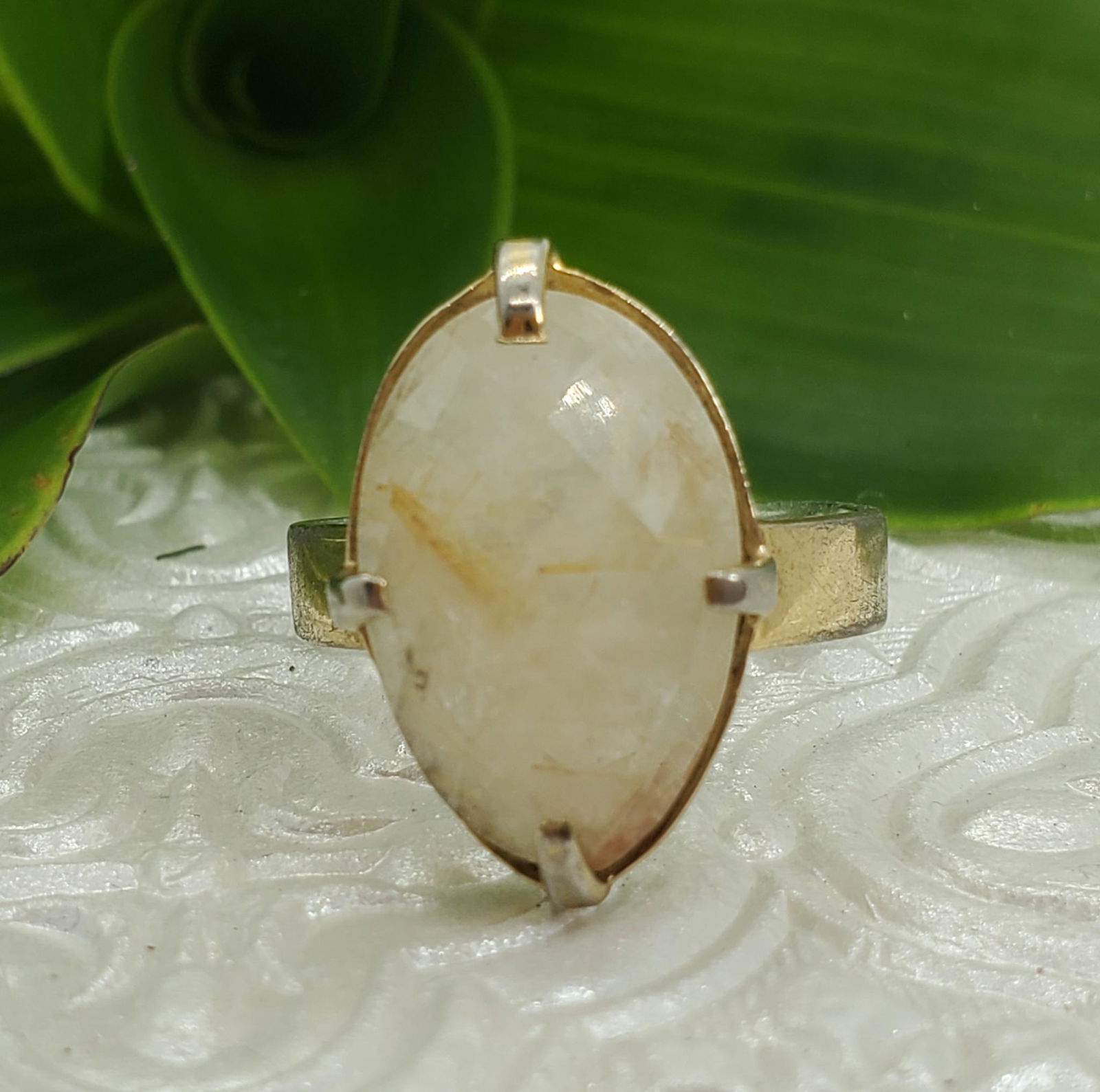 Sterling Silver Citrine Ring Sz 8 (1 of 4)