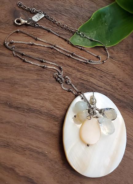J Jill Sterling Silver Stone and Shell Necklace: Please review the pictures closely as this is the exact item you will receive Length: 18 to 20 Inches Weight in Grams: 27.23 Hallmarks and Stamps: 925, J Jill Please note: All items are taken at stamp