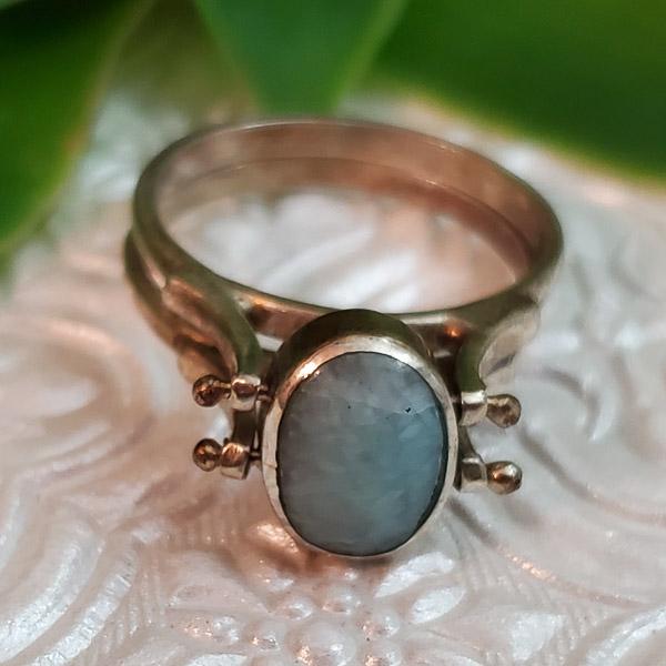 Vintage Double Sided Sterling Ring sz 8.5 (1 of 6)