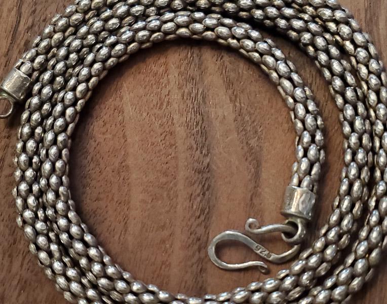 Heavy 27 Inch Sterling Silver Popcorn Chain (1 of 5)