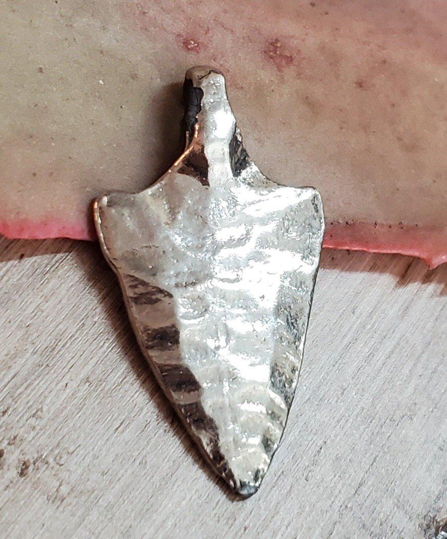 Sterling Silver Hammered Arrowhead Pendant (1 of 4)