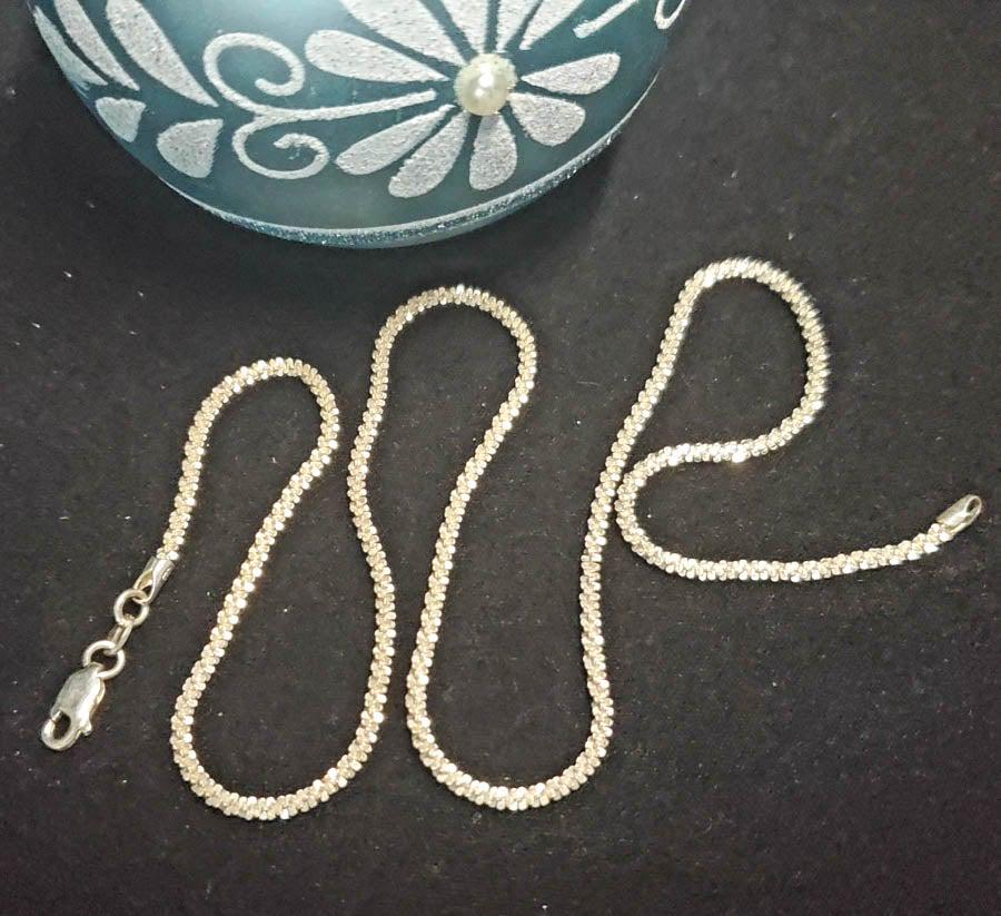 ITALY Diamond Cut Sterling Silver Rope Chain 18.5" (1 of 4)