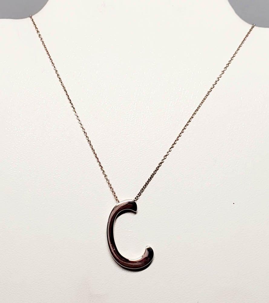 Signed KARIBOU Sterling Silver Letter C Necklace (1 of 6)