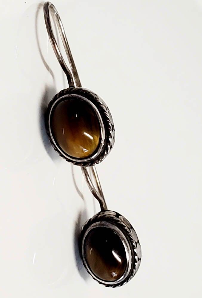Sterling Silver Tigers Eye Earrings (1 of 6)