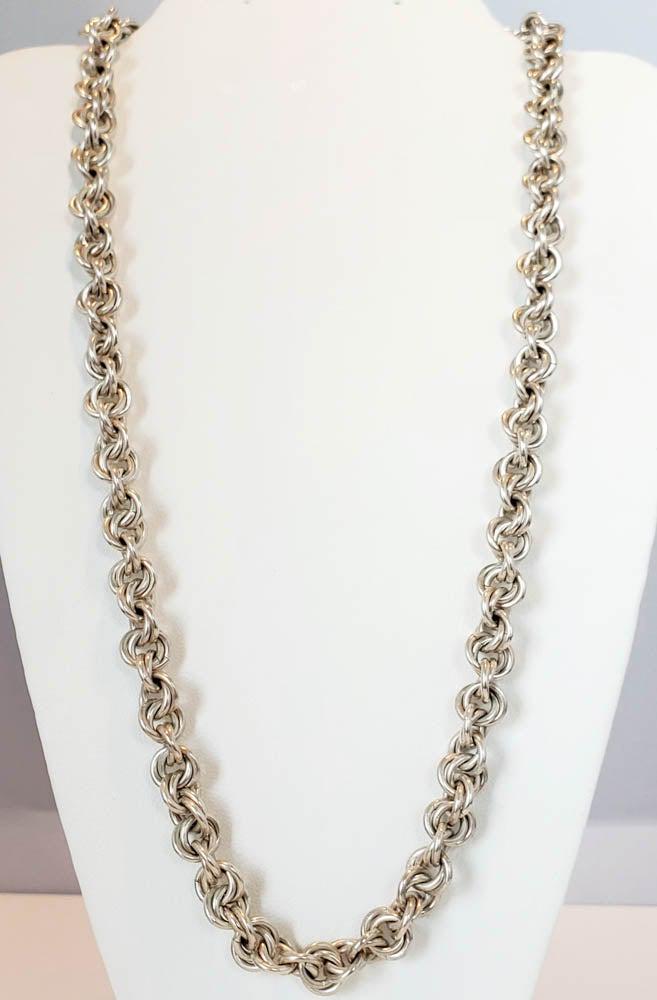 Heavy Sterling Silver Double Cable Chain 19" (1 of 4)