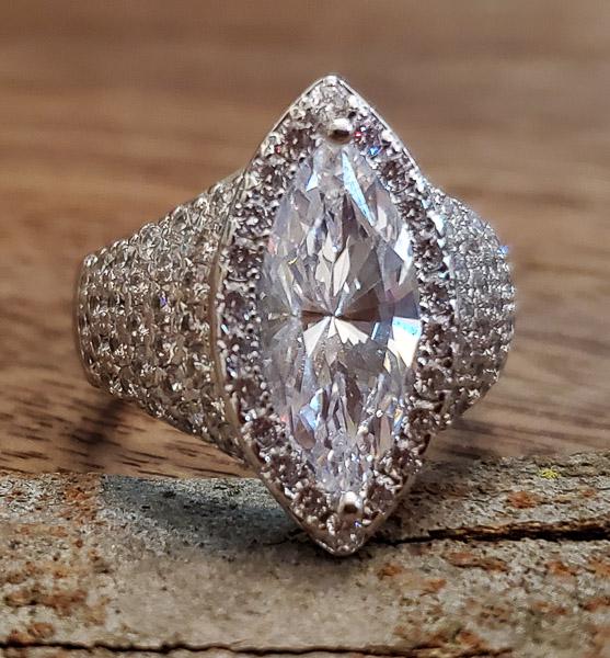 Engagement Style Sterling Silver Ring Sz 8.25 (1 of 5)