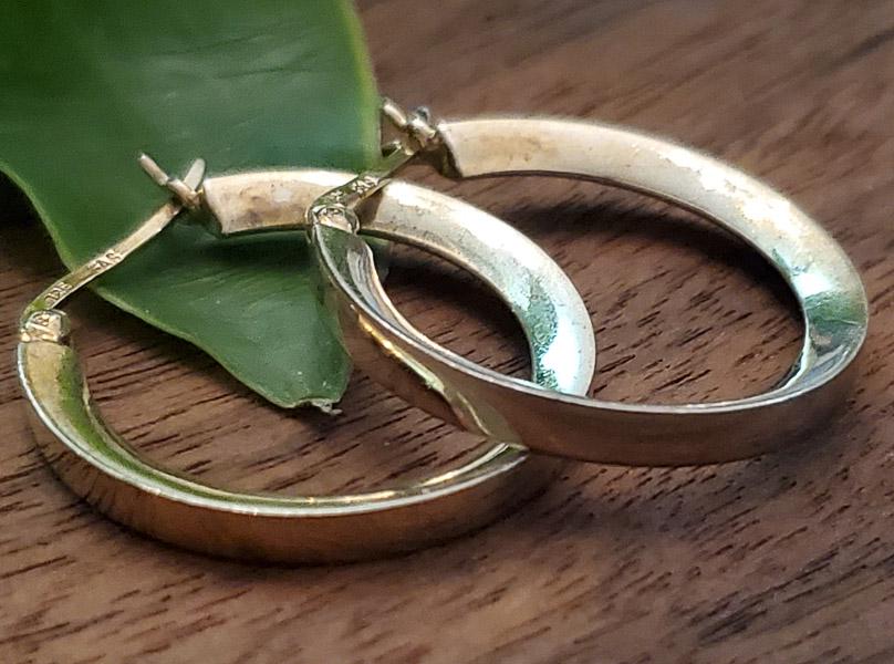 Gold Over Sterling Silver FAS Hoop Earrings: Length or Drop: 30 mm Width: 3 mm Weight in Grams: 3.75 Hallmarks and Stamps:Ã‚ 925, FAS Please Note: All items are taken at stamped value and are not tested unless stated. As with any vintage item
