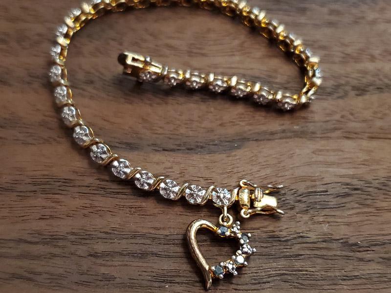 Gold Over Sterling Silver Diamond Accent Bracelet (1 of 4)