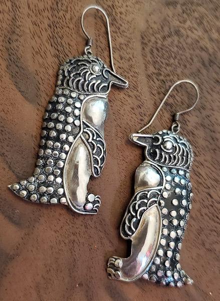 Large Sterling Silver Penguin Earrings: Ã‚ Please see the pictures for full details as this is the exact item you will receive.Ã‚ Item Details:Ã‚ they have a 62.5mm drop and