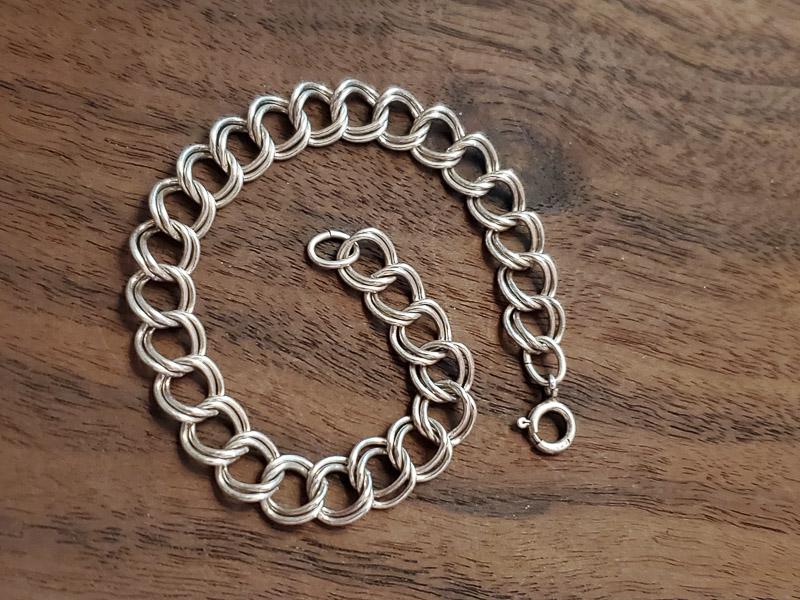 Sterling Silver Double Link Charm Bracelet (1 of 3)