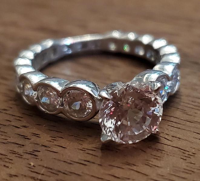 Engagement Style Sterling Silver Ring Sz 8 (1 of 5)