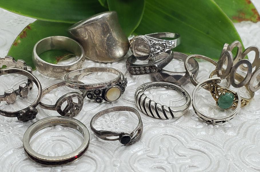 Sterling Silver Ring Lot 17pcs: Ring Size:Ã‚ sizes will varyWeight in Grams: 49.5Hallmarks and Stamps: st