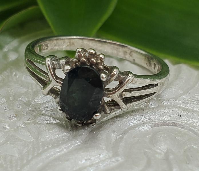 Sterling Silver Stone Ring Sz 7.25 (1 of 5)