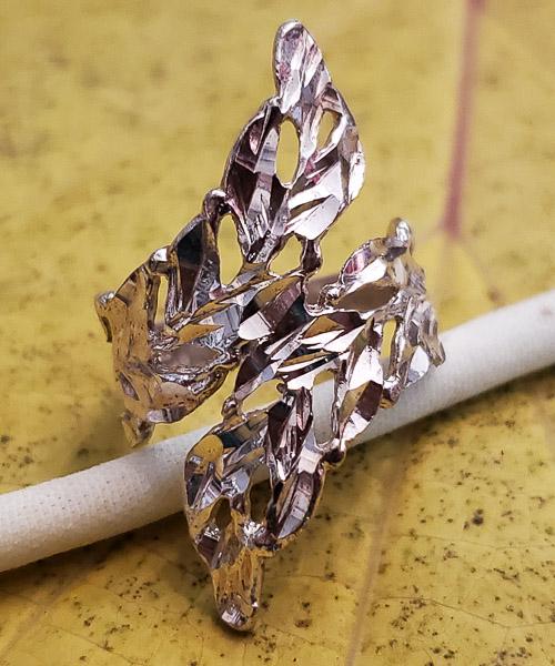 Sterling Silver Diamond Cut Ring Sz 7 (1 of 4)