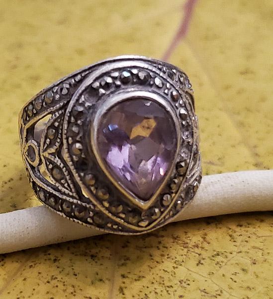 Amethyst Sterling Silver Ring Sz 5.5 (1 of 4)
