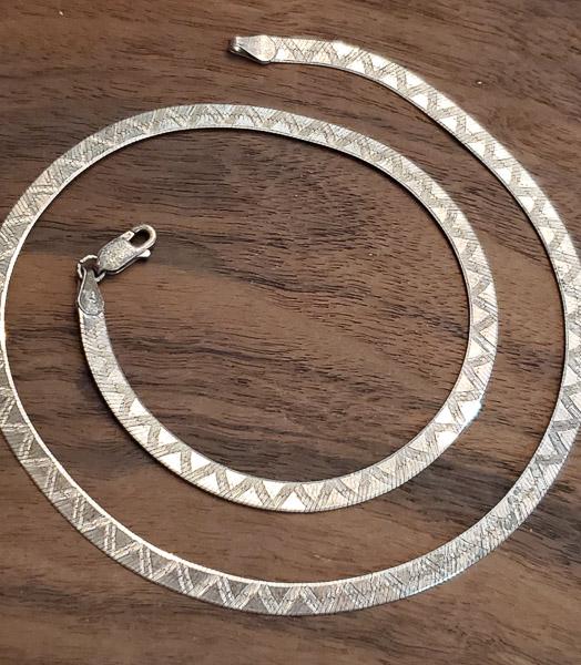 Etched Sterling Silver Herringbone Chain (1 of 4)
