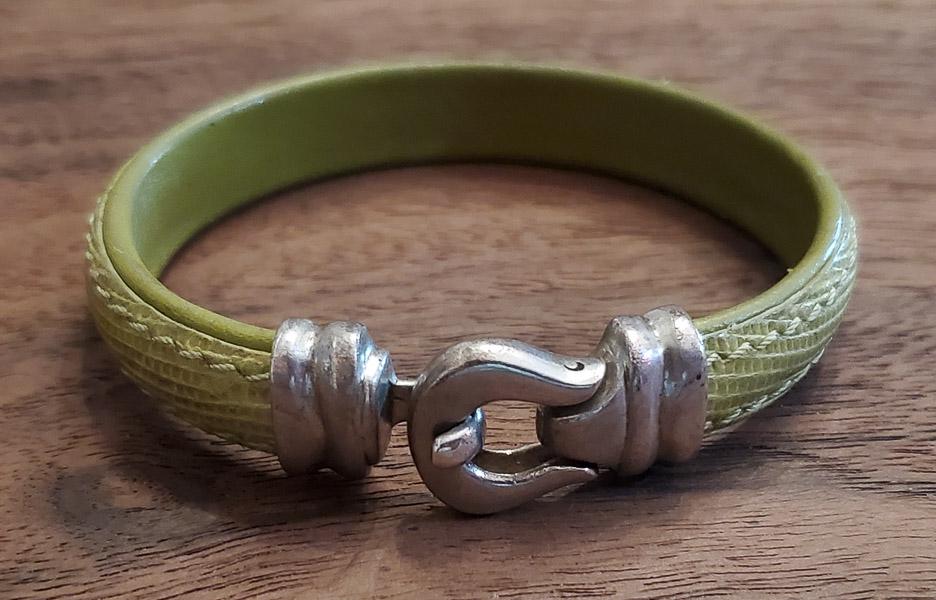 Leather Sterling Silver Hook Eye Bracelet (1 of 6)