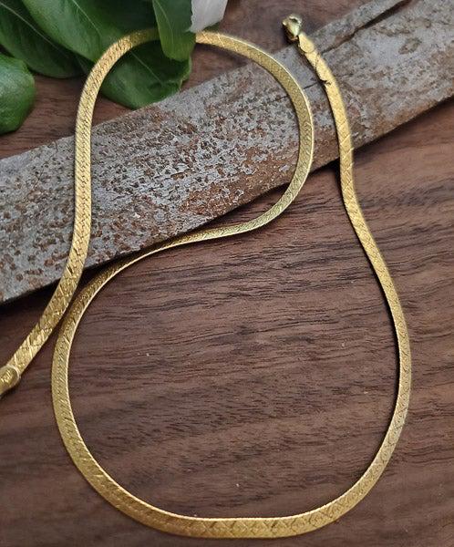 Gold over Sterling Etched Herringbone Chain (1 of 4)