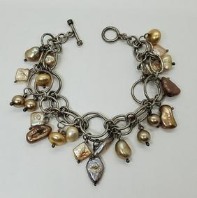 Sterling and Genuine Pearl Charm Bracelet (1 of 3)