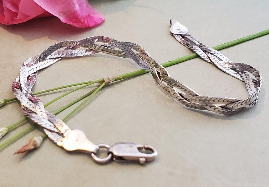 Livior Sterling Braided Herringbone Bracelet (1 of 3)