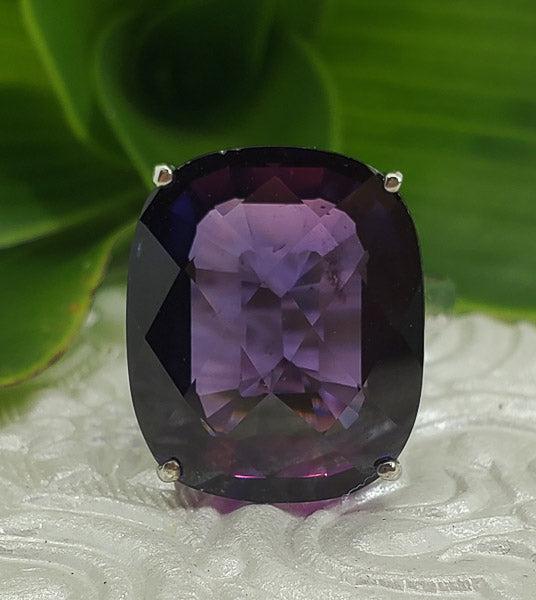 Sterling Large Purple Sapphire Ring Sz 8 (1 of 6)