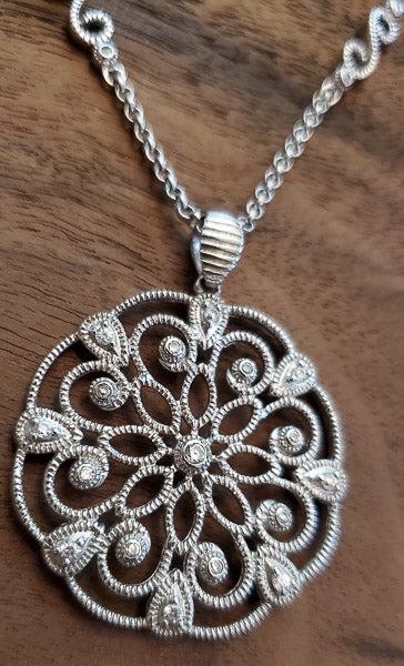 Large Sterling Silver Pendant Necklace (1 of 4)