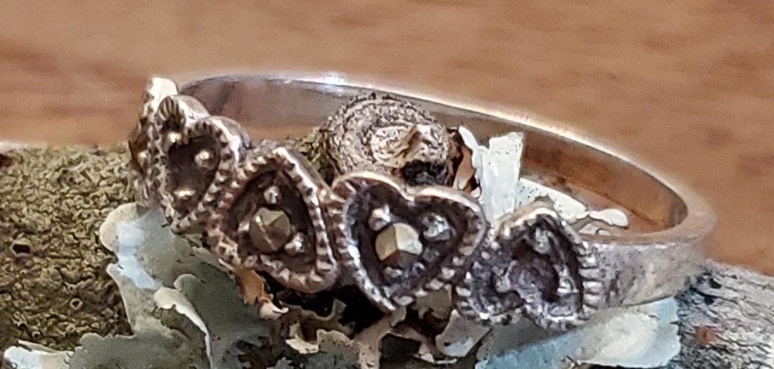 Sterling Silver Stackable Heart Ring sz 9 (1 of 4)