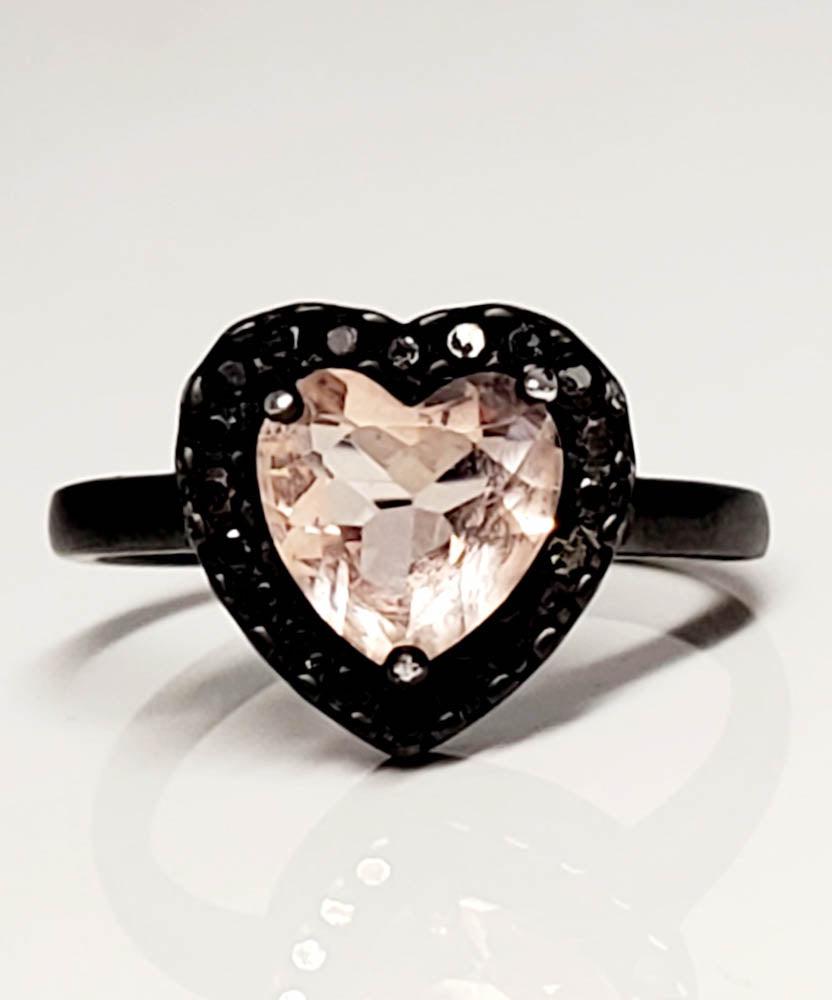 Sterling Silver Pink CZ Heart Ring Sz 6.5 (1 of 6)