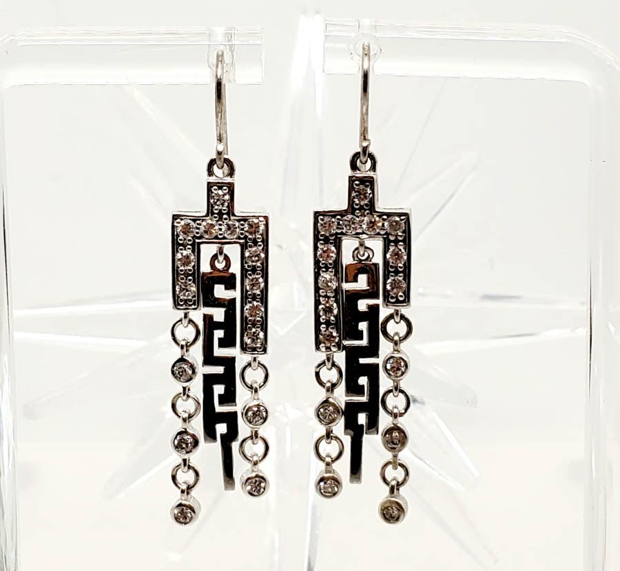 Signed KL Sterling Silver Aztec Dangle Earrings (1 of 6)