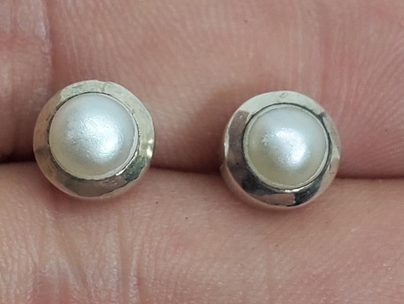 Sterling Silver Pearl Stud Earrings (1 of 5)