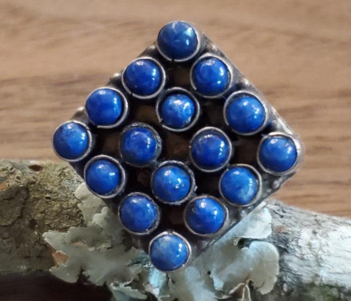 Large Lapis Sterling Silver Ring Sz 8 (1 of 5)
