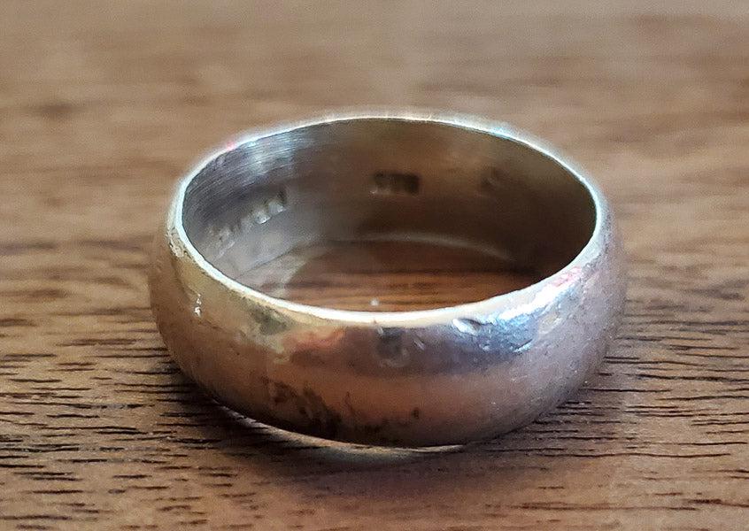 Thick Mexico Sterling Silver Band Ring Sz 7.5 (1 of 4)