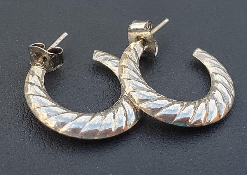 Sterling Silver Half Hoop Earrings (1 of 3)