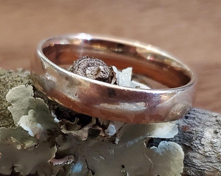 Gold over Sterling Silver Band Ring Sz 8: Please see pics for details as this is the exact item you will receive.Ã‚ Size: 8 Item Details: 4.2mm wide Weight in Grams: 3.42 Hallmarks & Stamps Include: 925/14k G P Please note: All items a