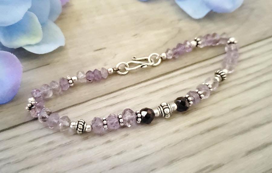 Sterling Garnet and Amethyst Bracelet (1 of 3)