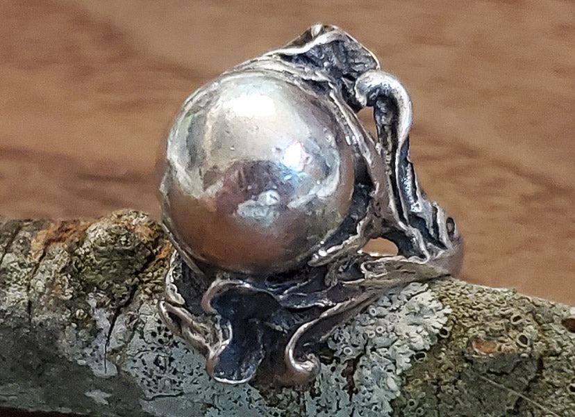 Unique Dome Sterling Silver Vintage Ring Sz 4.75 (1 of 6)