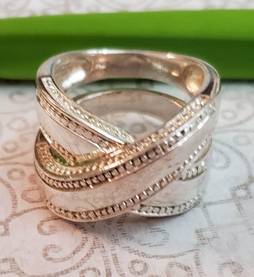 Large Criss Cross Sterling Silver Ring Sz 8.5 (1 of 5)
