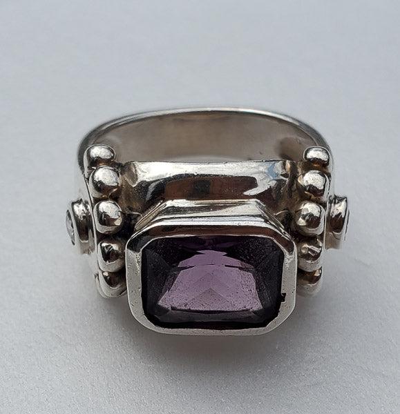 Sterling Silver Purple Stone Ring Sz 7 (1 of 5)