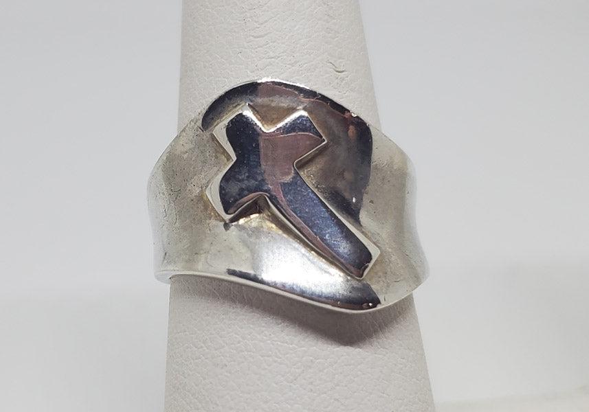 NF Trendy Sterling Silver Cross Ring sz 8 (1 of 5)