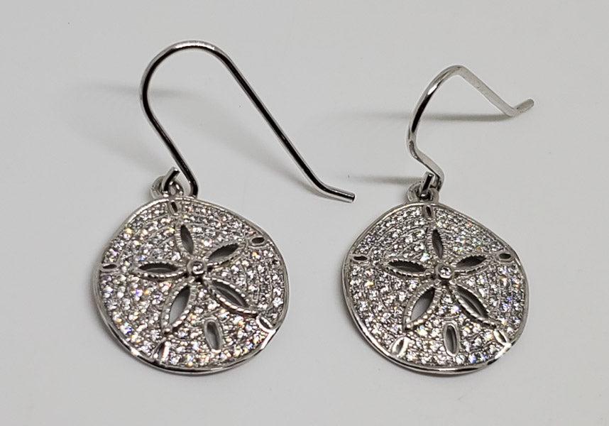 Sparkling Sand Dollar Sterling Silver Earrings (1 of 4)