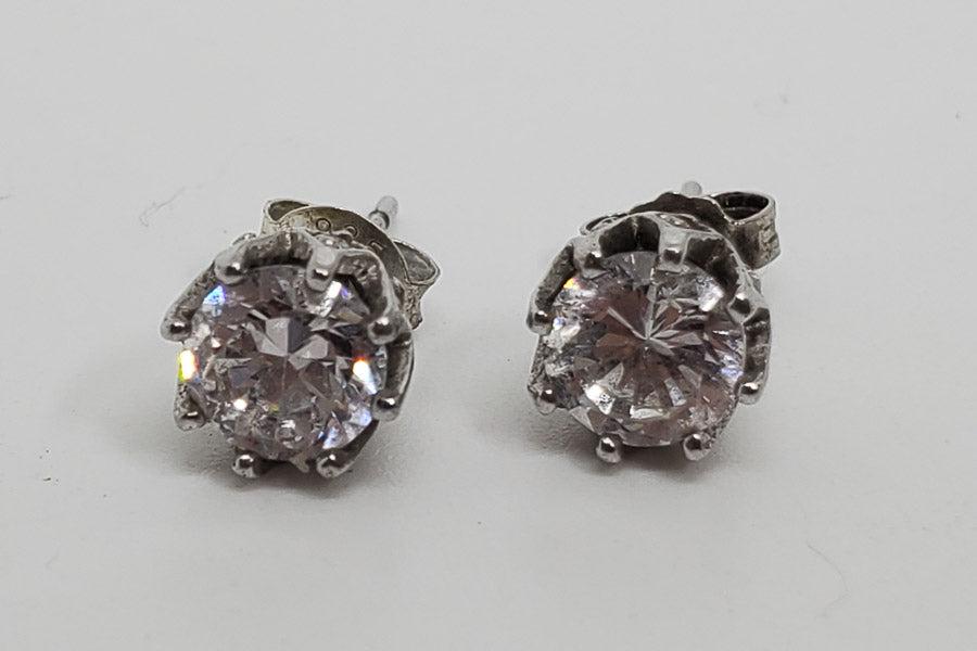 Sterling Silver Crown Style Stud Earrings (1 of 4)